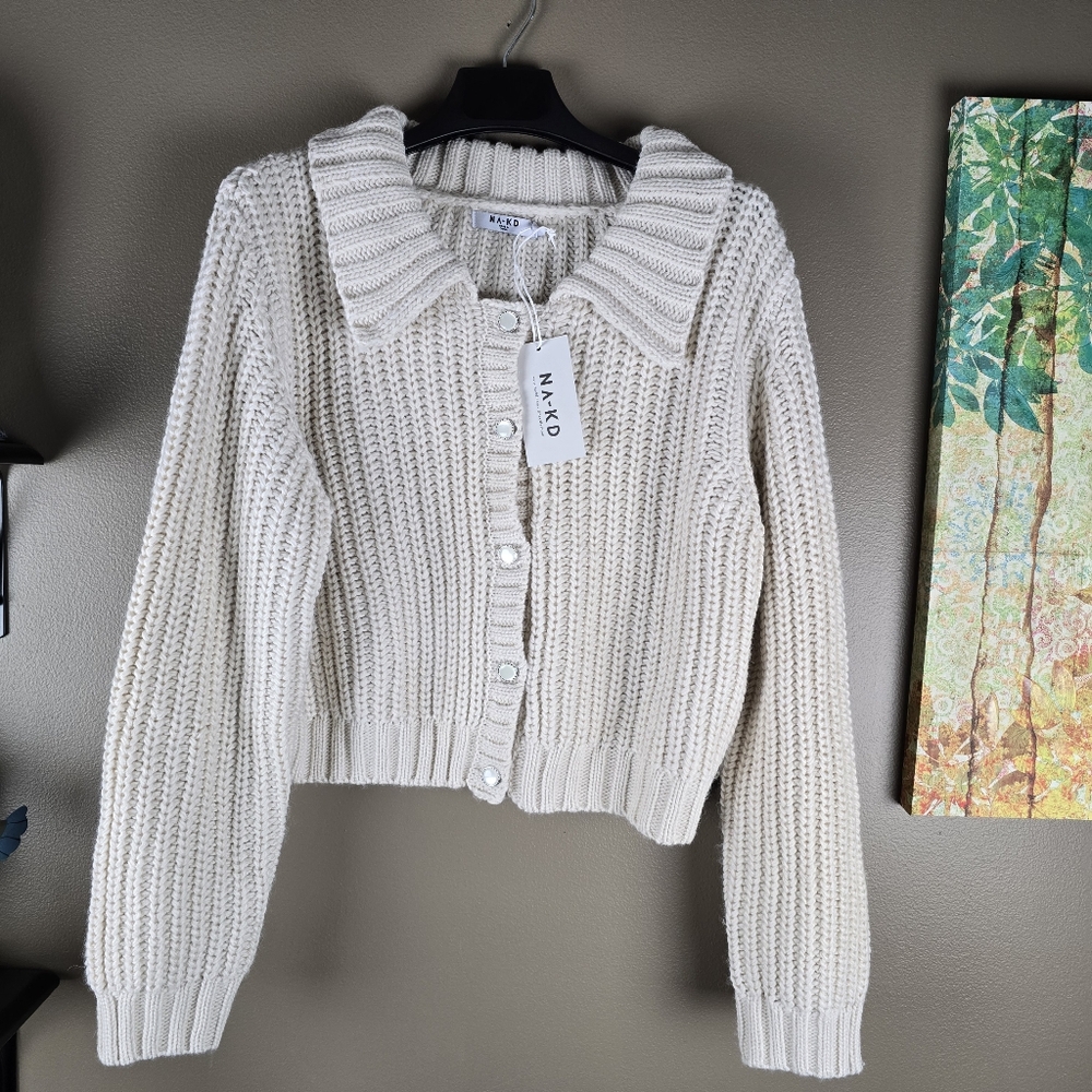 NA-KD Knitted Cardigan Sweater Large - Picture 7 of 13